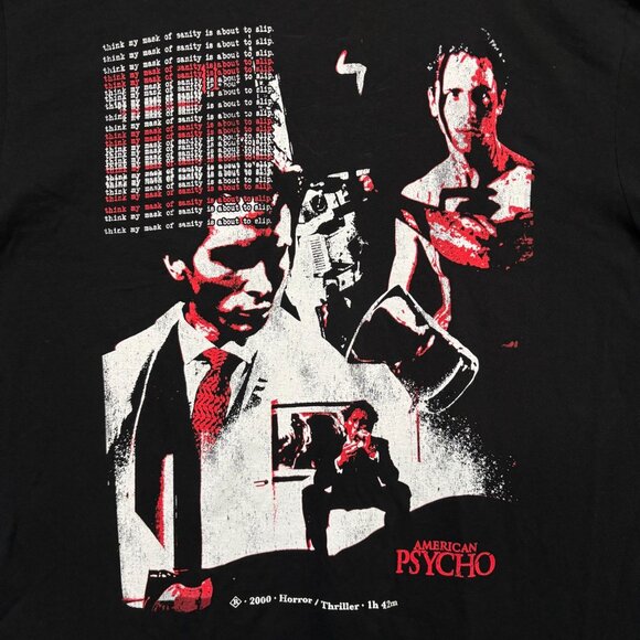 American Psycho Patrick Bateman Horror Thriller Movie Tee L - Picture 2 of 4